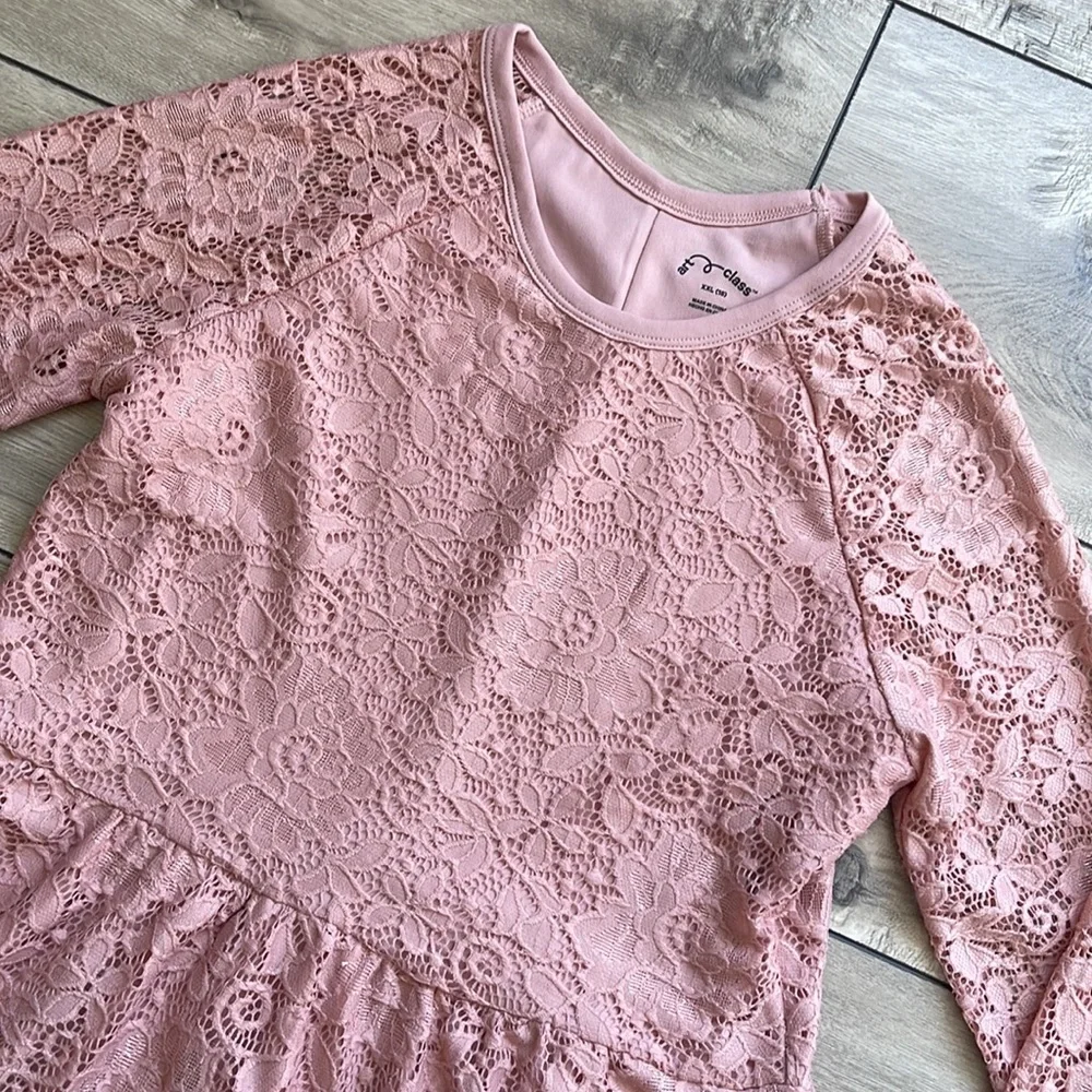 Art Class Rose Colored Girl Lace Dress Size XXL (18)